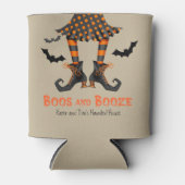 Grappige Heksenlaarzen en Booze Halloween Blikjeskoeler (Voorkant)