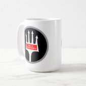 Grappige hel zijn andere mensen pitchfork vervelen koffiemok (Voorkant links)