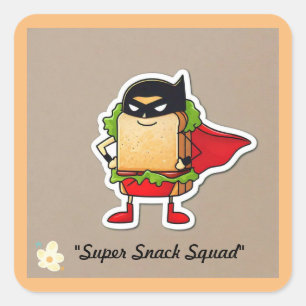 Grappige held Hoagie Vierkante Sticker