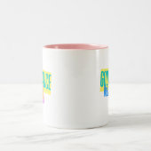 Grappige heldere retro kans dat dit wijn is tweekleurige koffiemok (Center)