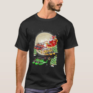 Grappige helikopters rendier rijden Santa Sleigh X T-shirt