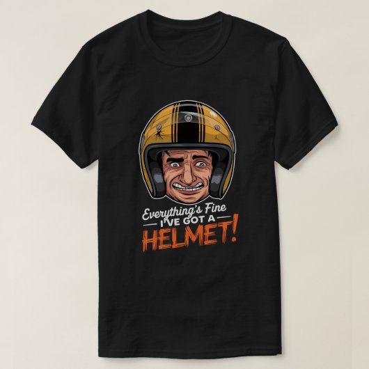 Grappige helm motorfiets | veiligheidsbewustzijn t-shirt (Design voorkant)