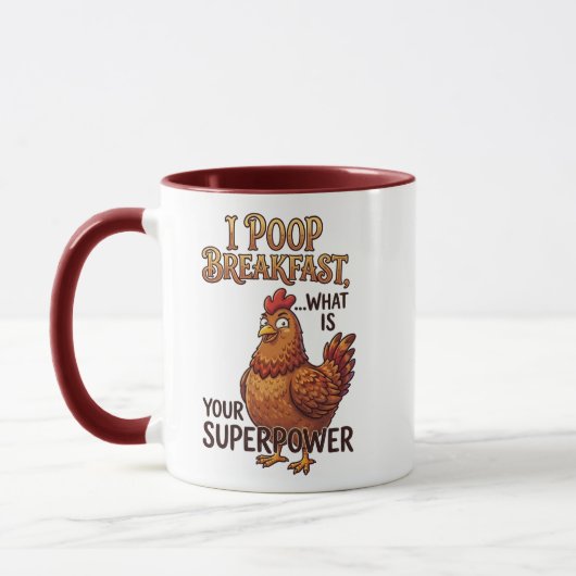 Grappige Hen Ik Poep Ontbijtmok - Superpower Meme Mok (Links)