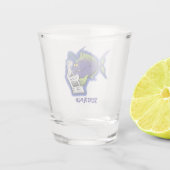 Grappige hengelaarvis cartoon shot glas (Achterkant)