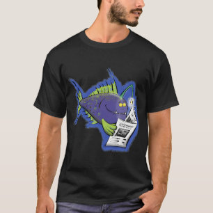 Grappige hengelaarvis cartoon t-shirt