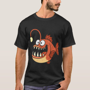 Grappige hengelaarvis diepzee wezen ontwerp t-shirt