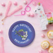 Grappige hengelvis cartoon gepersonaliseerde verja papieren bordje (Feest)