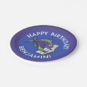 Grappige hengelvis cartoon gepersonaliseerde verja papieren bordje (Gekanteld)