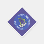 Grappige hengelvis cartoon gepersonaliseerde verja servet (Hoek)