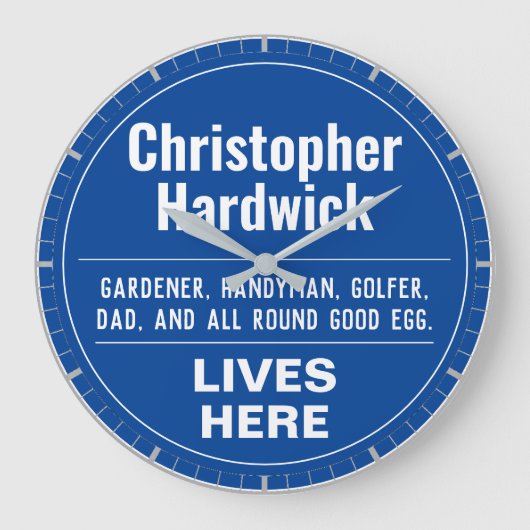 Grappige herdenkingsmuur plaque grote klok (Voorkant)