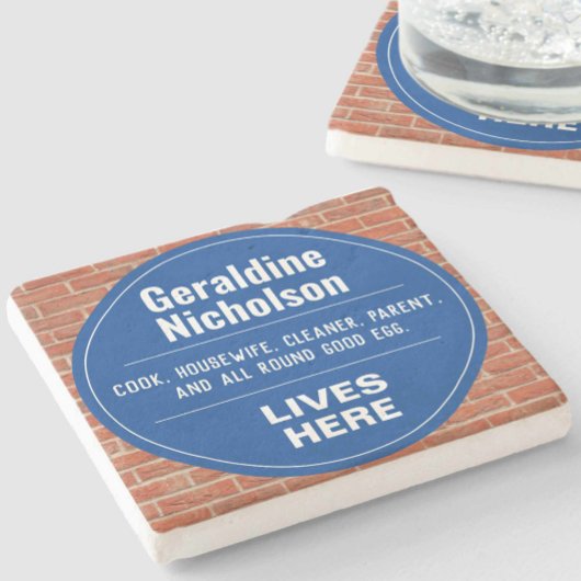 Grappige herdenkingsmuur plaque stenen onderzetter