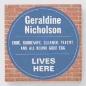 Grappige herdenkingsmuur plaque stenen onderzetter (Voorkant)