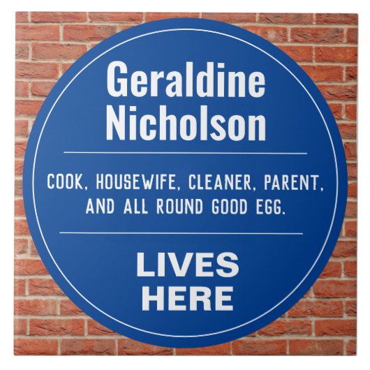 Grappige herdenkingsmuur plaque tegeltje (Voorkant)