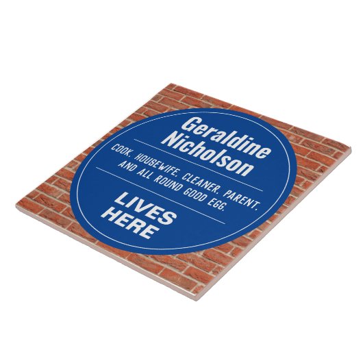 Grappige herdenkingsmuur plaque tegeltje (Zijkant)