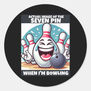 Grappige Heren Dames Kinderen Zeven Pin Lachend Al Ronde Sticker