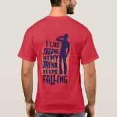 Grappige Heren Liefhebben Bier Joggen Fitness Vet  T-shirt (Achterkant)