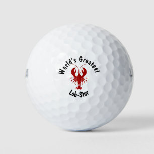 Grappige heren nautische rode kreeft golfballen