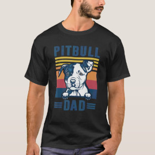 Grappige Heren Pit Bull Vader Retro Pit Bull Hond T-shirt