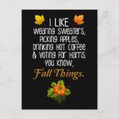 Grappige Herfst 2024 november Verkiezingen Pro-Har Briefkaart (Voorkant)