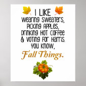 Grappige Herfst 2024 november Verkiezingen Pro-Har Poster (Voorkant)