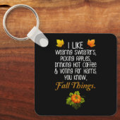 Grappige Herfst 2024 november Verkiezingen Pro-Har Sleutelhanger (Voorkant)