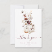 Grappige herfst bloemenbruiloft bedankkaart (Voorkant)