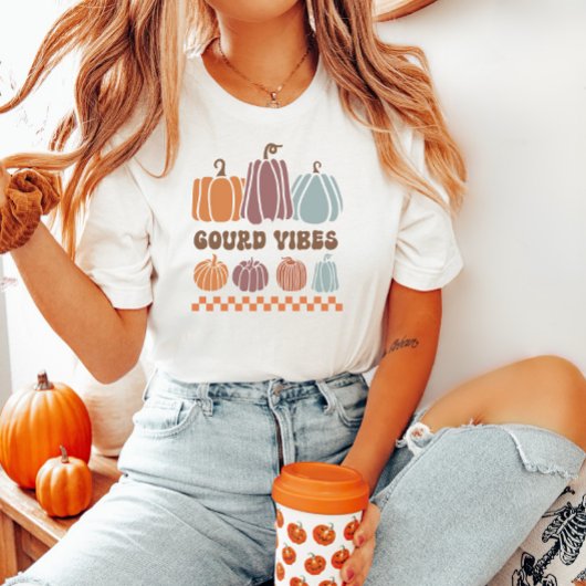Grappige Herfst "Gourd Vibes" T-shirt