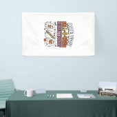 Grappige Herfst Halloween Leraar Geest Richtingen Spandoek (Beurs)