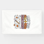 Grappige Herfst Halloween Leraar Geest Richtingen Spandoek (Horizontaal)