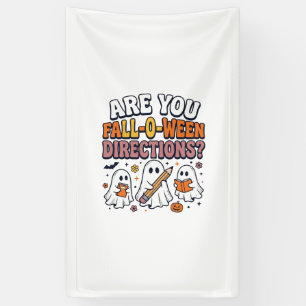 Grappige Herfst Halloween Leraar Geest Richtingen Spandoek