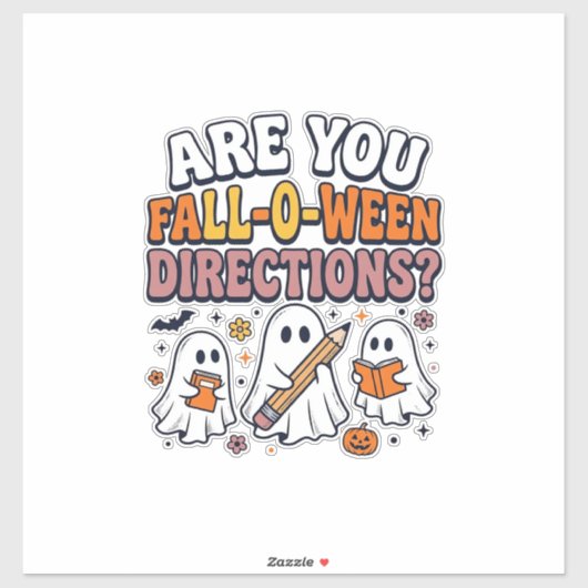 Grappige Herfst Halloween Leraar Geest Richtingen Sticker (Vel)