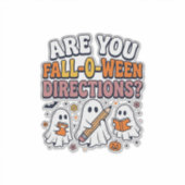 Grappige Herfst Halloween Leraar Geest Richtingen Sticker (Voorkant)