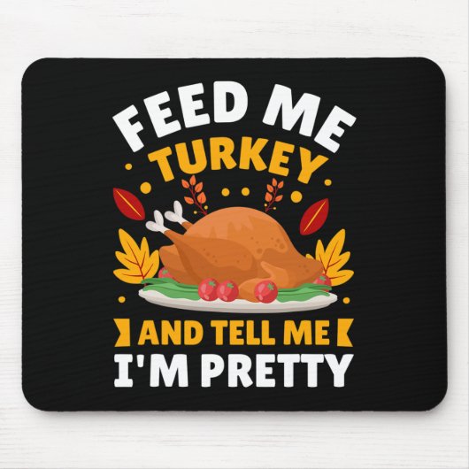 Grappige herfst Herfst Turkije Thanksgiving quotes Muismat (Voorkant)