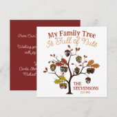 Grappige Herfst Photo Family Tree is vol met noten (Voorkant / Achterkant)