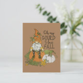 grappige Herfst Seizoenskoepel Feestdagenkaart (Staand voorkant)