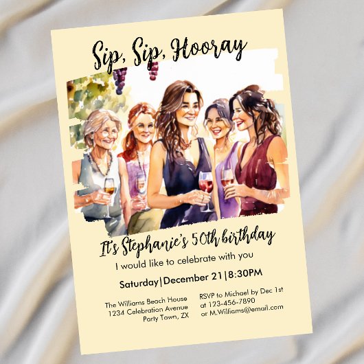 Grappige Herfst wijnproeverij 50ste verjaardag van Kaart