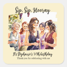 Grappige Herfst wijnproeverij 50ste verjaardag van Vierkante Sticker