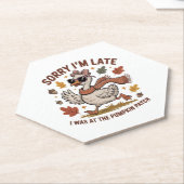 Grappige herfstgans kartonnen onderzetters (Schuin)