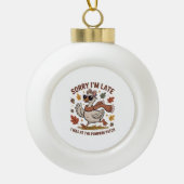 Grappige herfstgans keramische bal ornament (Voorkant)