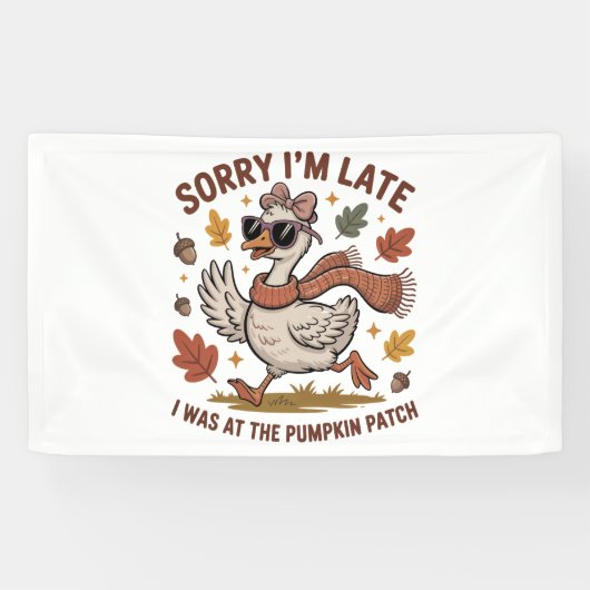 Grappige herfstgans spandoek (Horizontaal)