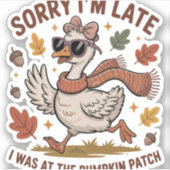 Grappige herfstgans sticker (Voorkant)