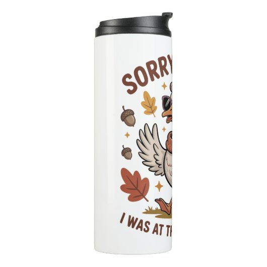 Grappige herfstgans thermosbeker (Gedraaid links)