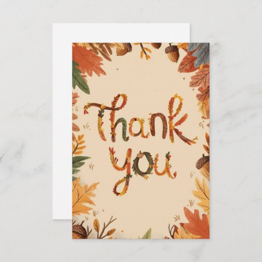 Grappige herfstvakantie Herfst Bedankkaart (Voorkant / Achterkant)