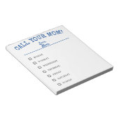 Grappige HERINNERING OM JE MOM TE BELLEN Checklist Notitieblok (Schuin)