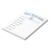 Grappige HERINNERING OM JE MOM TE BELLEN Checklist Notitieblok (Linkerzijde)