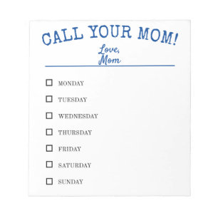 Grappige HERINNERING OM JE MOM TE BELLEN Checklist Notitieblok