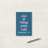 Grappige herinnering voor vergeetachtige mensen Ni Post-it® Notes (Op bureau)