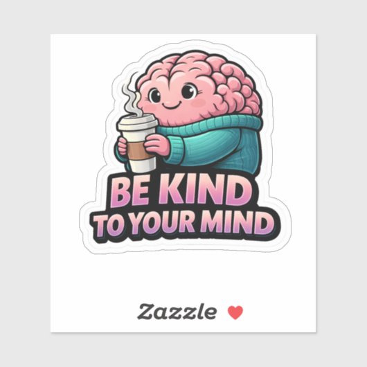 Grappige Hersen Koffie Mentale Gezondheid Sticker (Vel)