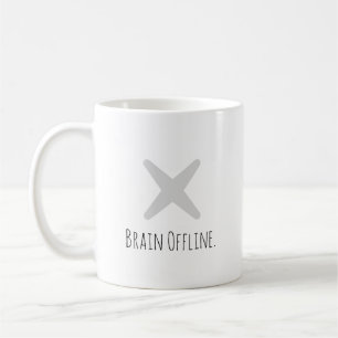 Grappige "Hersenen Offline" Moderne Typografie Int Koffiemok