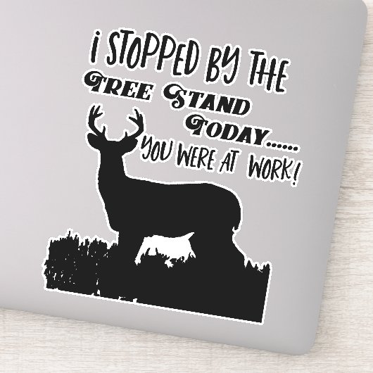 Grappige herten jacht werkboom stand Whitetail Buc Sticker (Detail)